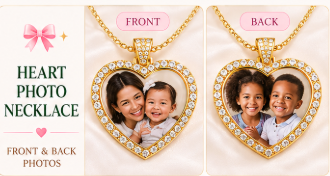 Gold Heart Photo Necklace